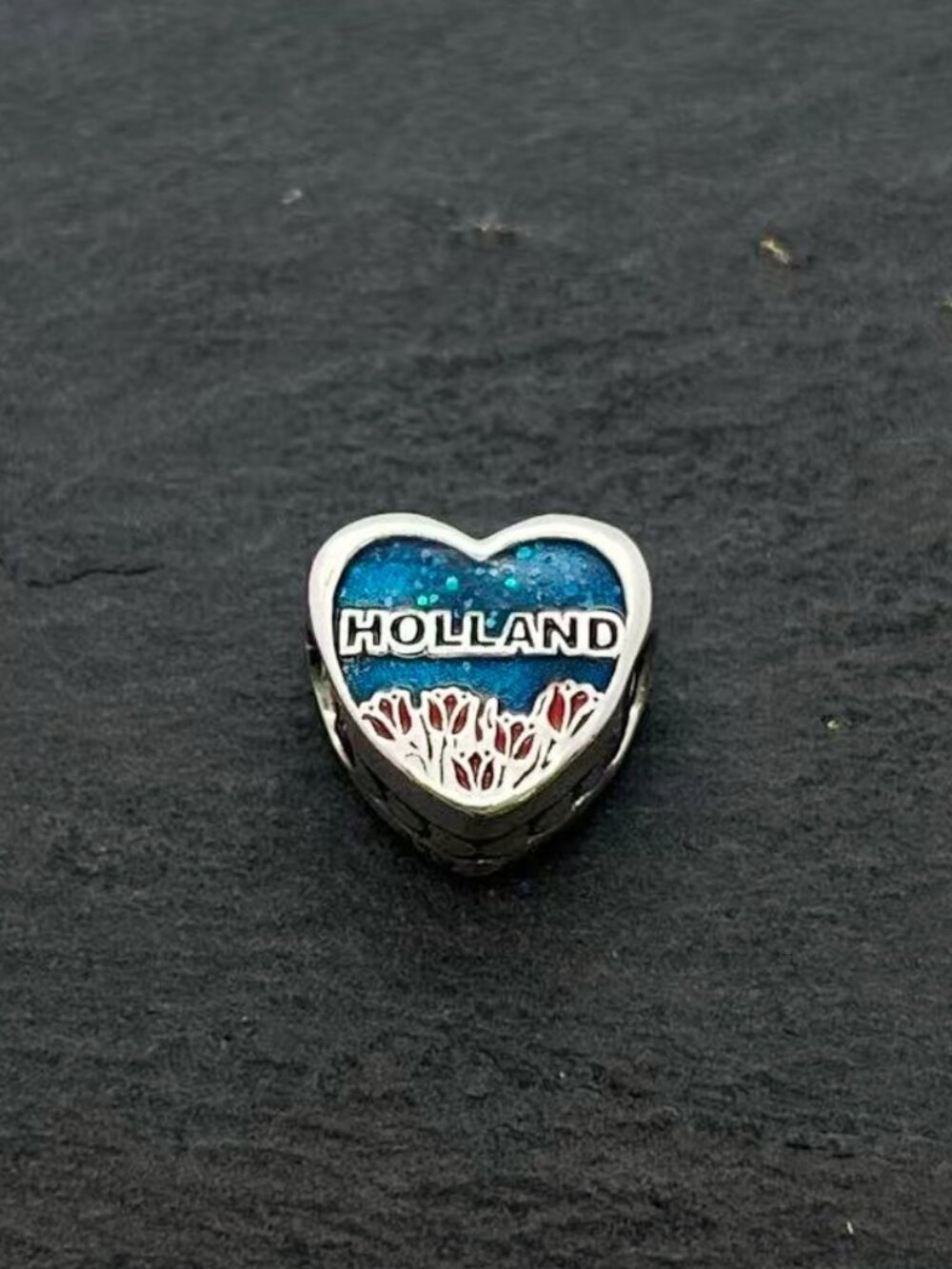 Pandora Holland Exclusive Welkom Heart Charm Sterling Silver Jewelry